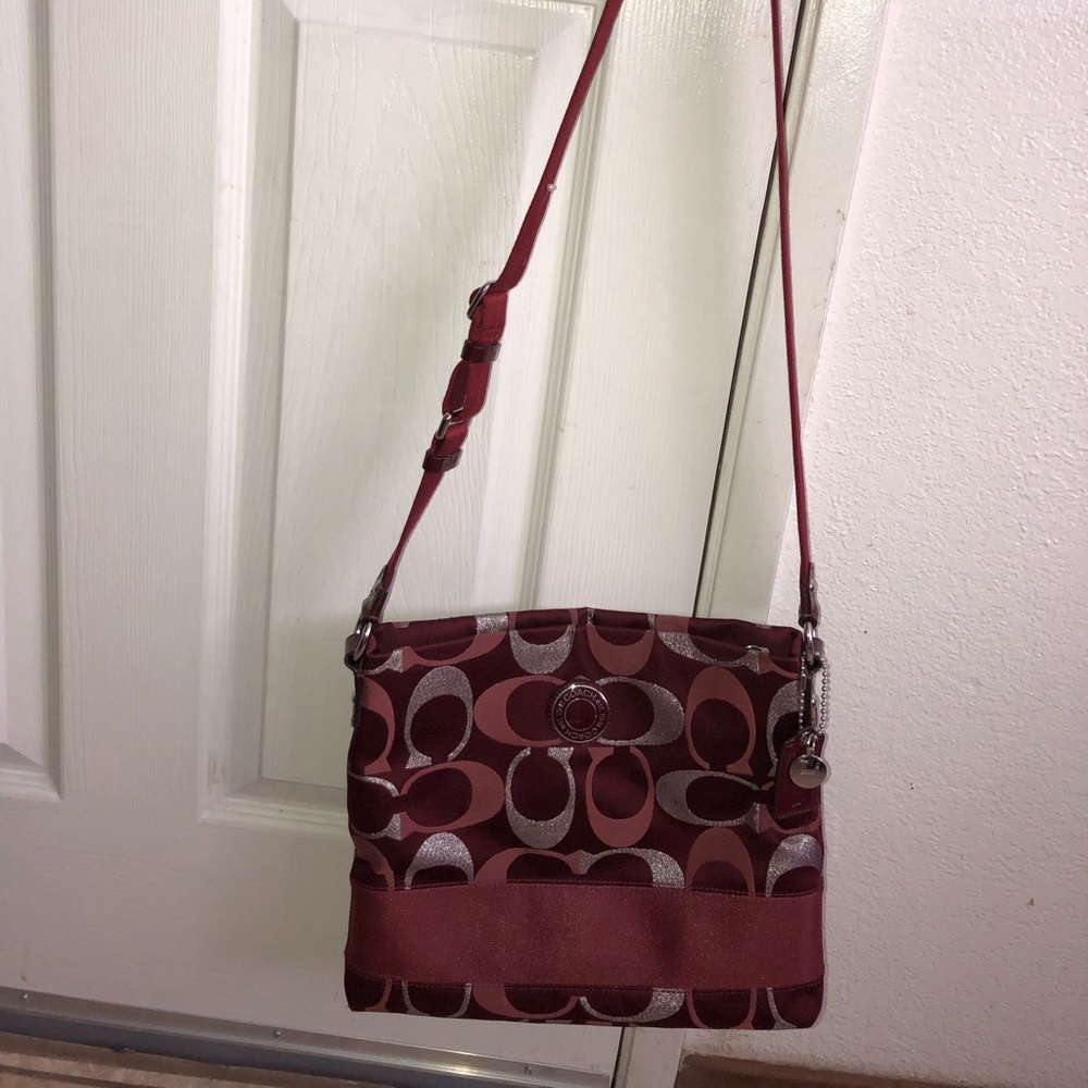 Red Coach crossbody purse
